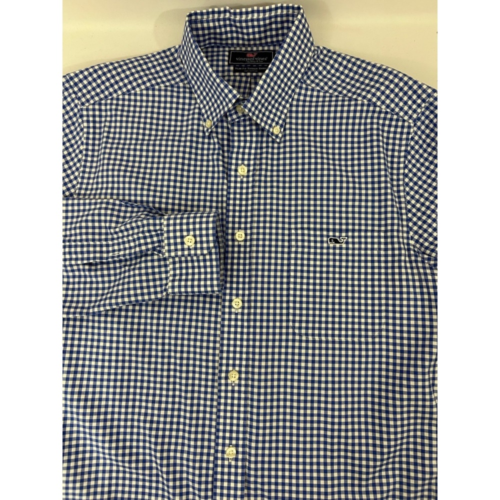 Vineyard Vines Men's Sz M Slim Fit Tucker Button Down‎ L/S Gingham Plaid